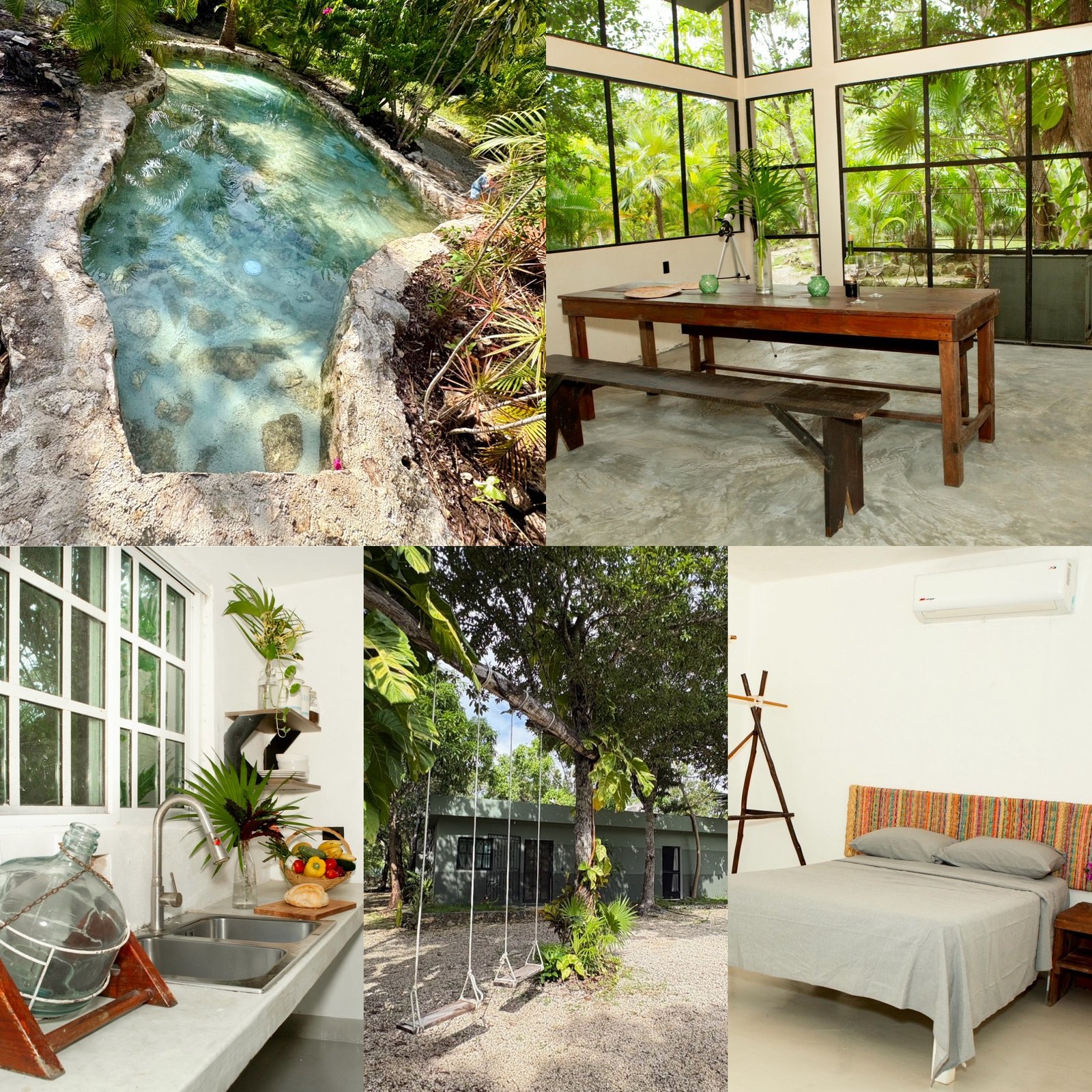 The Family House at Rancho Verde Tulum — group Airbnb with natural pool in Tulum