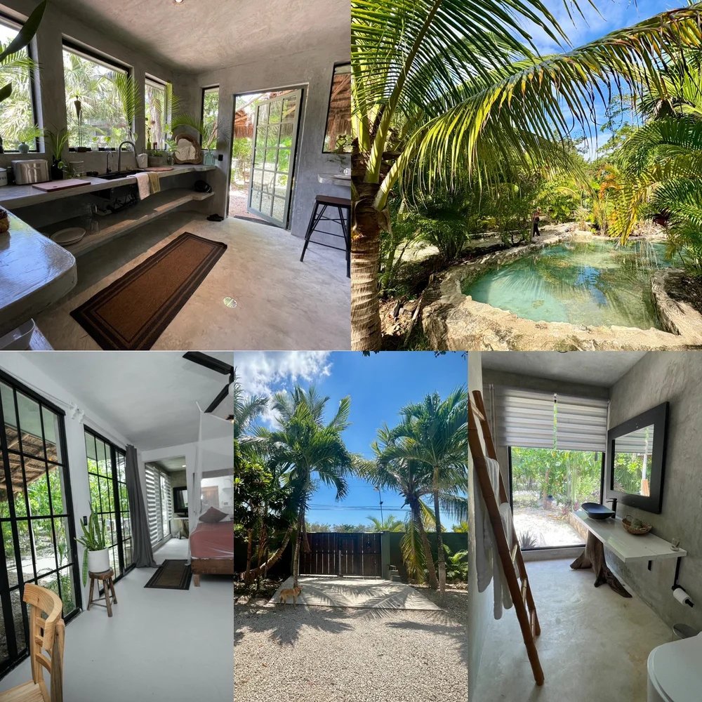 The Garden House at Rancho Verde Tulum — jungle view Airbnb with natural pool