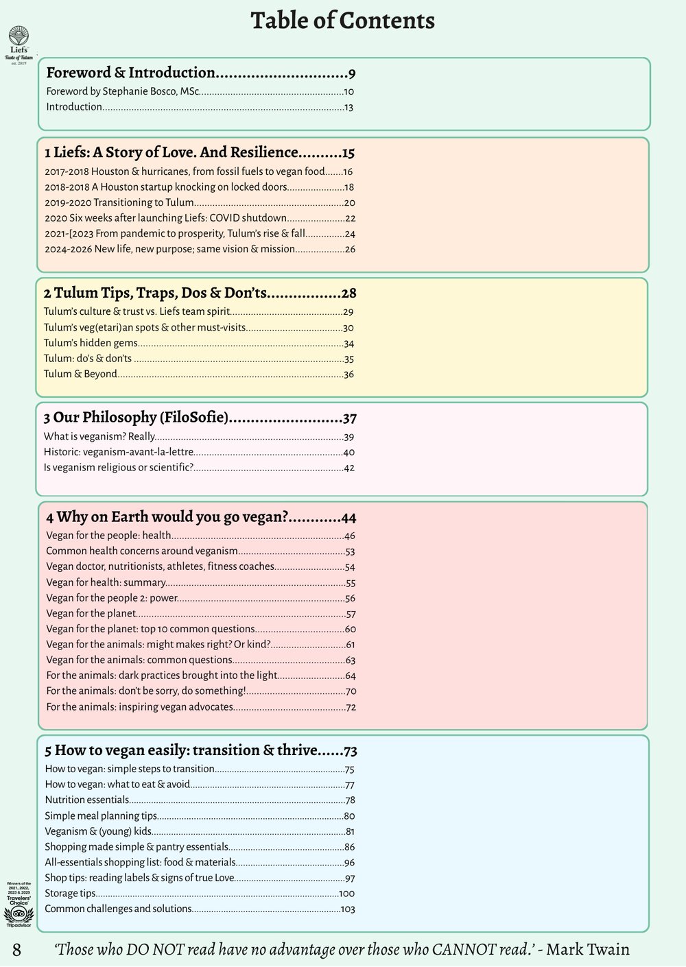 Table of Contents page 1